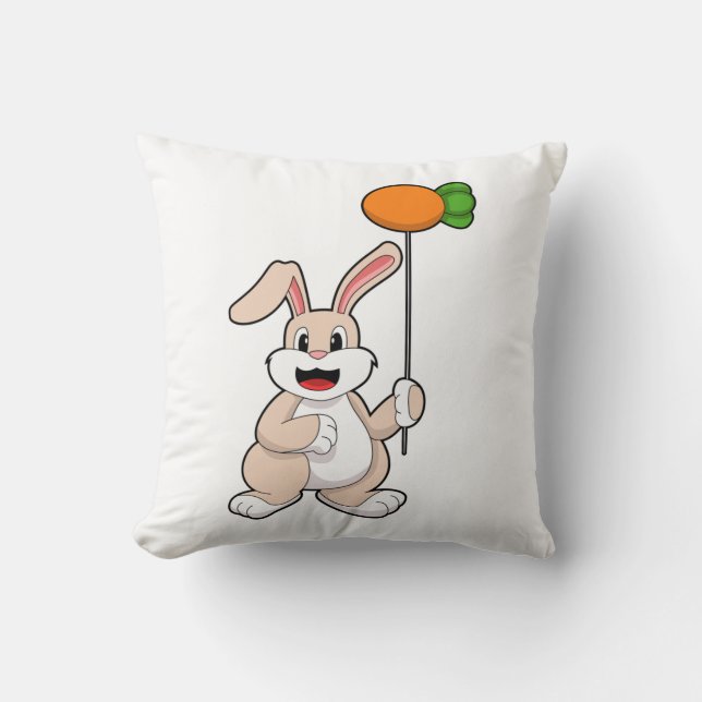Kanin med morot som Balloon.PNG Kudde (Framsida)