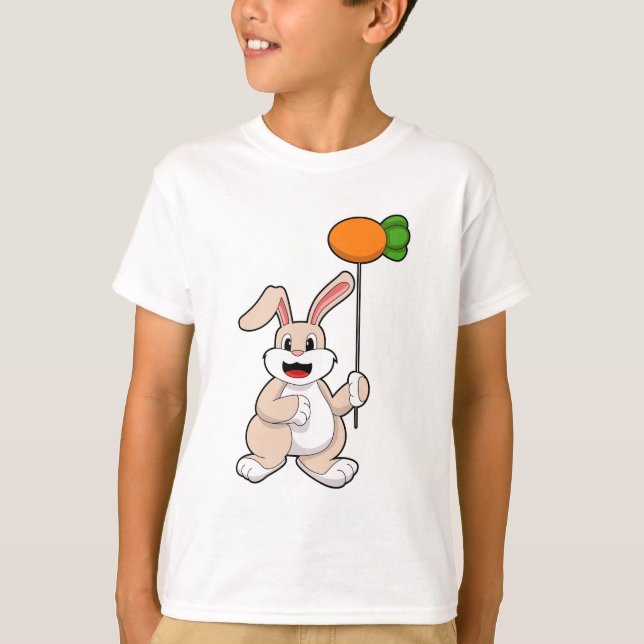 Kanin med morot som Balloon.PNG T Shirt (Framsida)