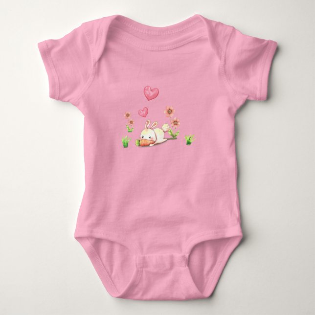 Kanin med morot Tecknad Draw T Shirt (Framsida)
