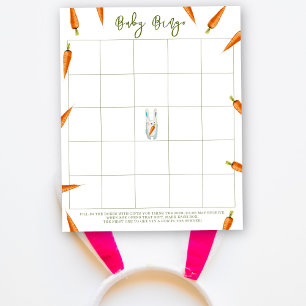Kanin med morötter - Baby shower bingo spel