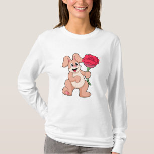 Kanin med röd ros t shirt