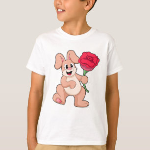 Kanin med röd ros t shirt