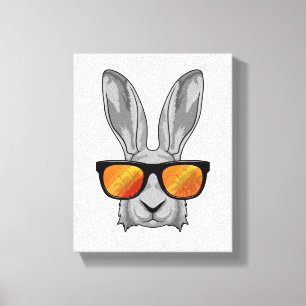 Kanin med sunglass canvastryck