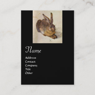KANIN-monogram ( Young Hare ), svart pärlor Visitkort