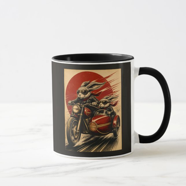 Kanin Motorcykel Sidovagn Mugg (Höger)