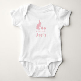 Kanin och ägg i rosa med namnet Min första påsk T Shirt