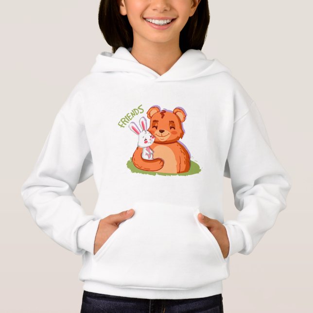 Kanin och Bear Best Friend T Shirt (Framsida)