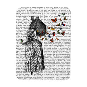 Kanin och Butterfly Parasol 2 Magnet