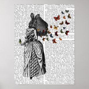 Kanin och Butterfly Parasol Poster