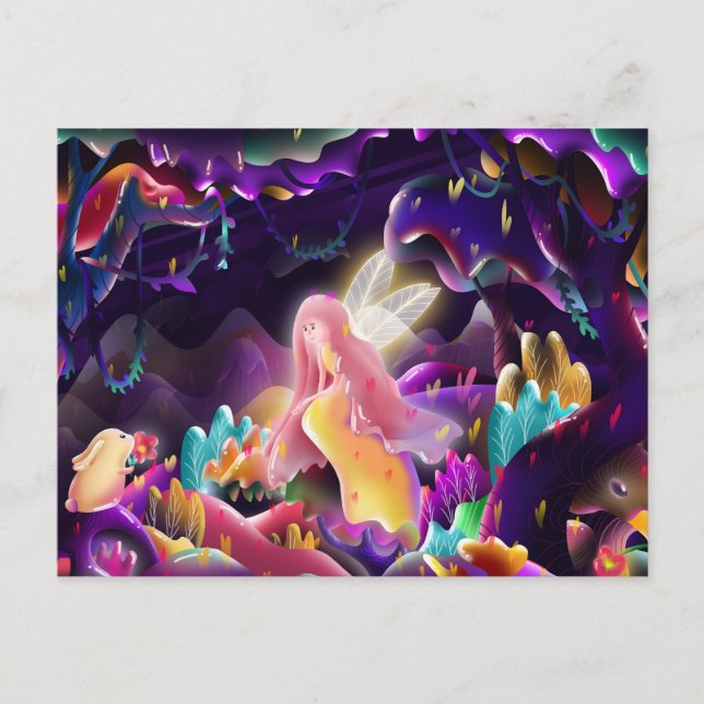 Kanin- och fe-postkort vykort (Framsida)