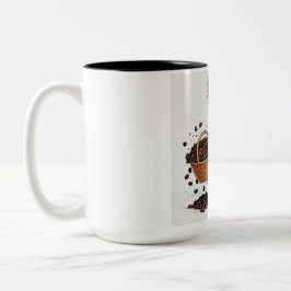 Kanin och kaffeböna-mugg Två-Tonad mugg