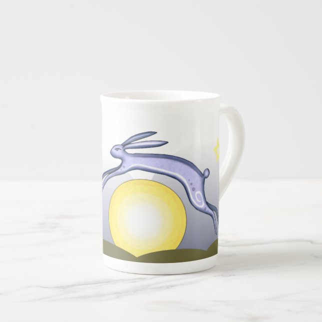 Kanin- och måneTea Benporslin Mugg (Framsida höger)