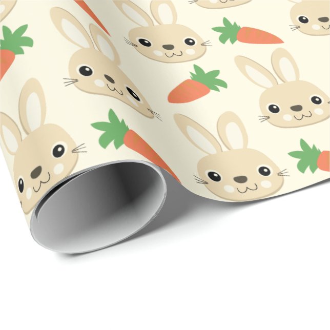 Kanin- och morotpåskmönster presentpapper (Rullad Hörn)
