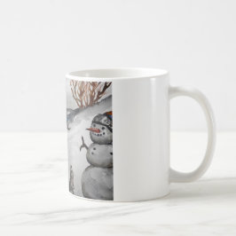 Kanin- och snögubbevintermugg kaffemugg