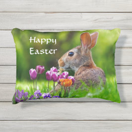 Kanin och Tulips Glad påsk Prydnadskudde