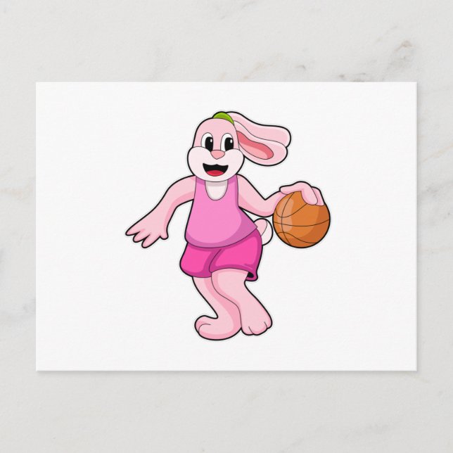 Kanin på basketbollssport vykort (Framsida)