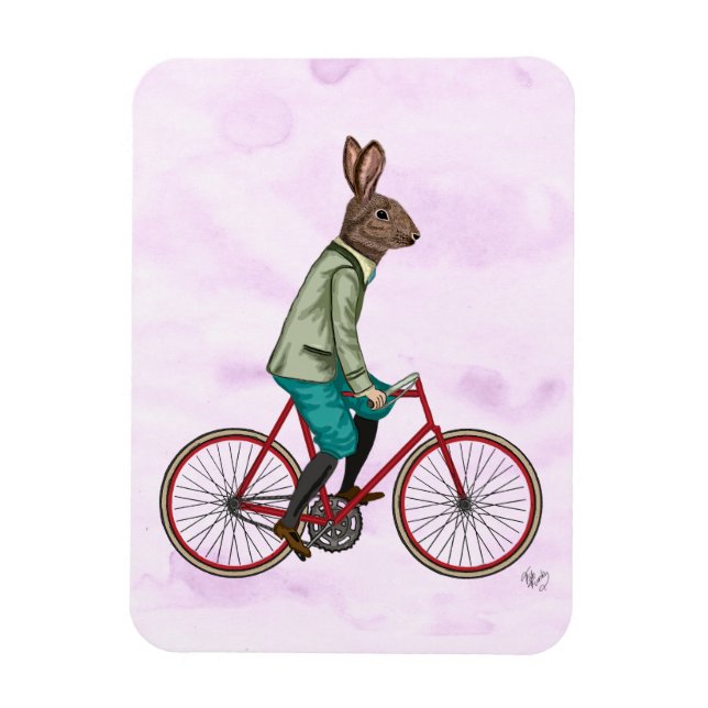 Kanin på Bike 3 Magnet (Vertikal)