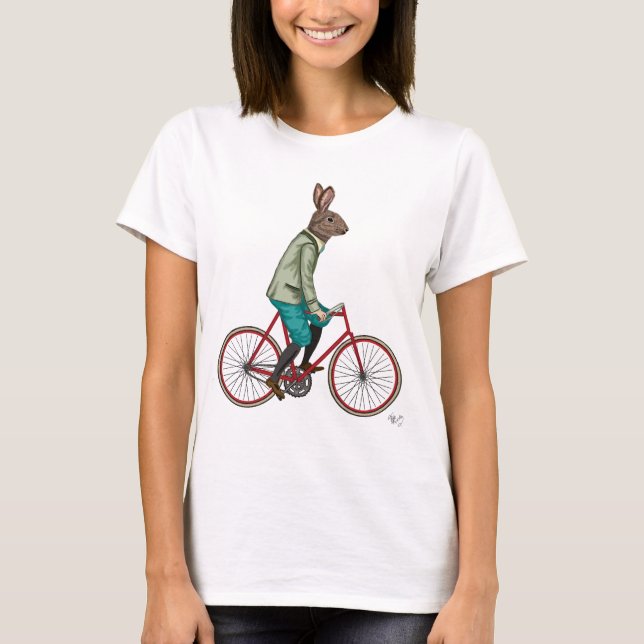 Kanin på Bike 3 T Shirt (Framsida)