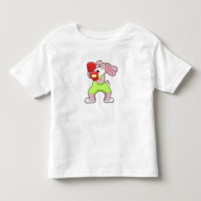Kanin på boxning med boxningshandskor t shirt (Framsida)