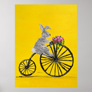 Kanin på cykel poster