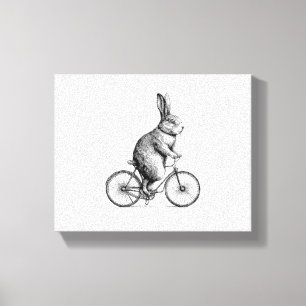 Kanin på en bike Bunny Cycle Cycing Biking Manar W Canvastryck