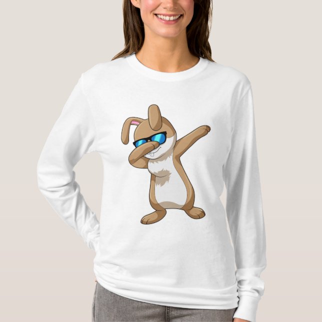 Kanin på Hip Hop-dans Dab T Shirt (Framsida)