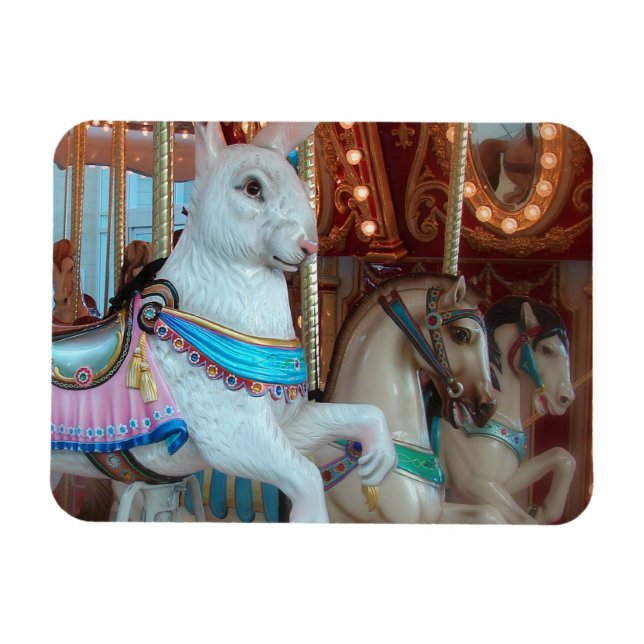 Kanin på Merry-Go-Round Magnet (Horisontell)