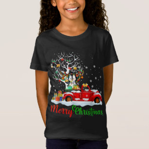 Kanin på Red Lastbil jul Pajama Funny Julafton Tr T Shirt