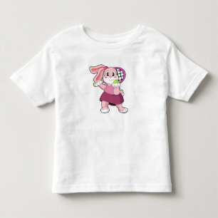 Kanin på Tennis med Tennis racket T Shirt