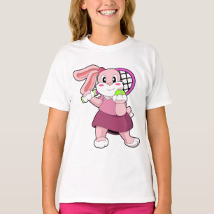 Kanin på Tennis med Tennis racket T Shirt