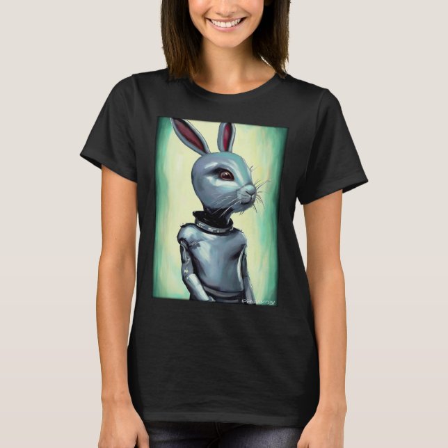 Kanin Påskhare Cyber Future Sci Fi Animal 2 T Shirt (Framsida)