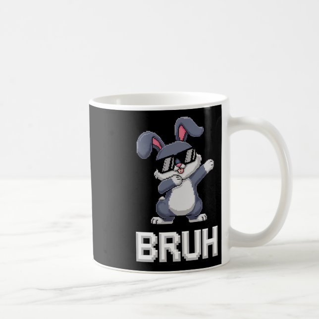 Kanin påskhare glad påsk dag ägg pojke dabbar kaffemugg (Höger)