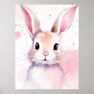 Kanin Pastell söt Rosa Poster