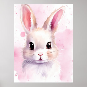 Kanin Pastell söt Rosa Poster
