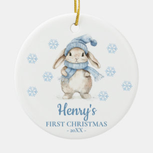 Kanin Personlig Baby:s Första Jul Julgransprydnad Keramik