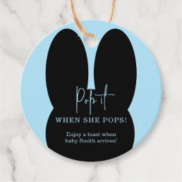 Kanin Poppa den när hon poppar baby shower Gåvor Etiketter