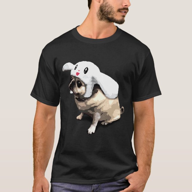 Kanin Pug 379 T Shirt (Framsida)