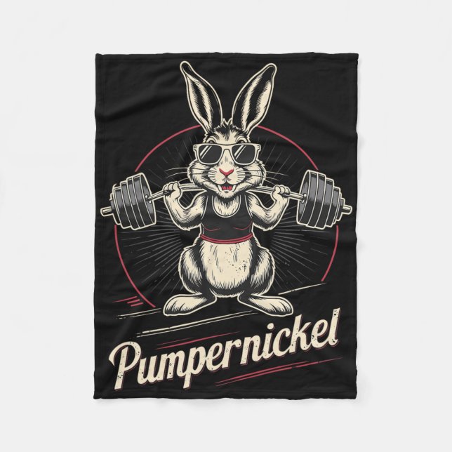 Kanin Pumpernickel Karnickel Bodybuilding Fleecefilt (Framsidan)
