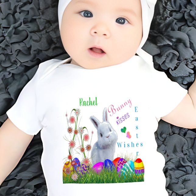 Kanin Puss Påskhälsningar Personligt Barnnamn T Shirt (Skapare uppladdad)