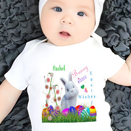 Kanin Pussar Påskhälsningar Personligt Barnnamn T Shirt