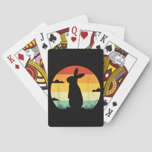 Kanin Retro Vintage 80-Tal Stil Kanin Älskare Casinokort