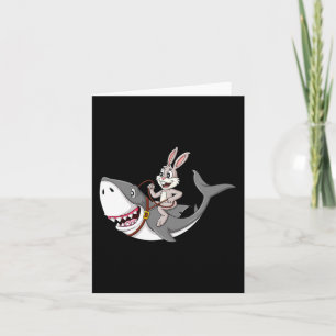Kanin Riding Shark Påsk Roligt Boys Girls Kids Kort