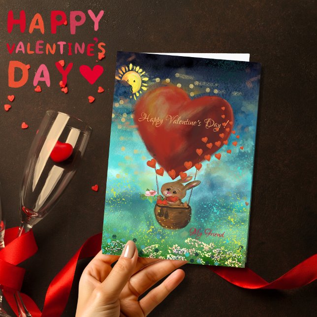 Kanin skickar kärlek Kort (Bunny sending Love Birthday Valentines Day Card)