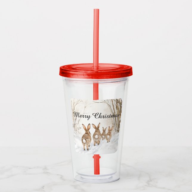Kanin skog jul take away mugg (Framsida)