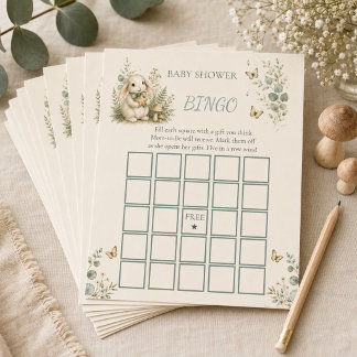 Kanin Skogs Neutral Bebisdopp Bingo Spel