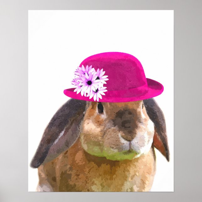 Kanin skogsdjur förlossningsrum baby rum poster (Framsidan)