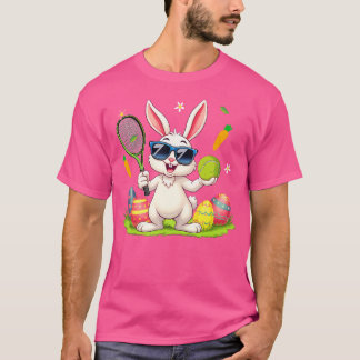 Kanin Solglasögon Påskägg Tennis Spelare Älskare T Shirt