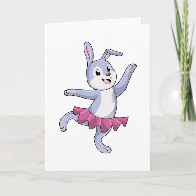Kanin som Ballerina i Ballet Kort (Framsida)