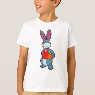 Kanin som basketspelare med basket t shirt