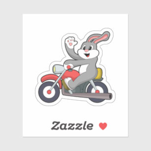 Kanin som Biker med motorcykel.PNG Klistermärken
